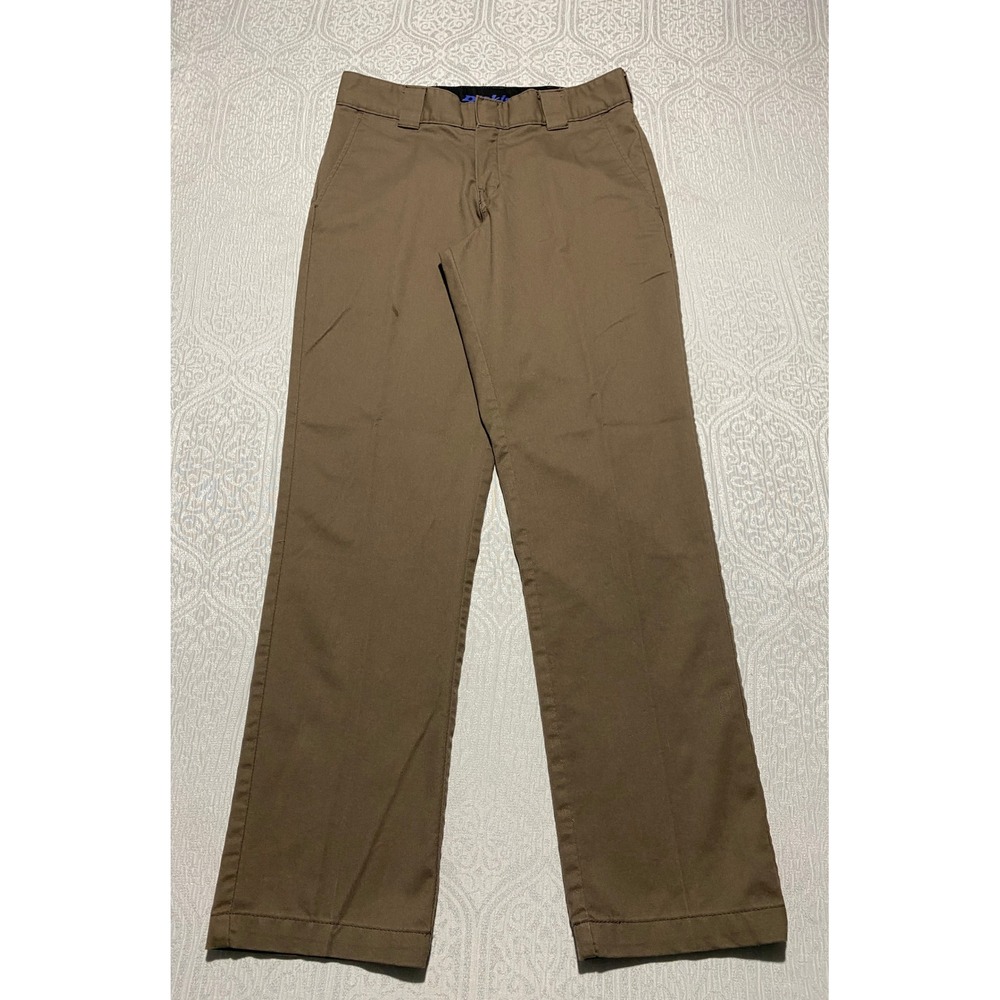 Dickies Flex Slim Taper Work Pants Mens 30x30 Brown Twill Chinos Skater Utility